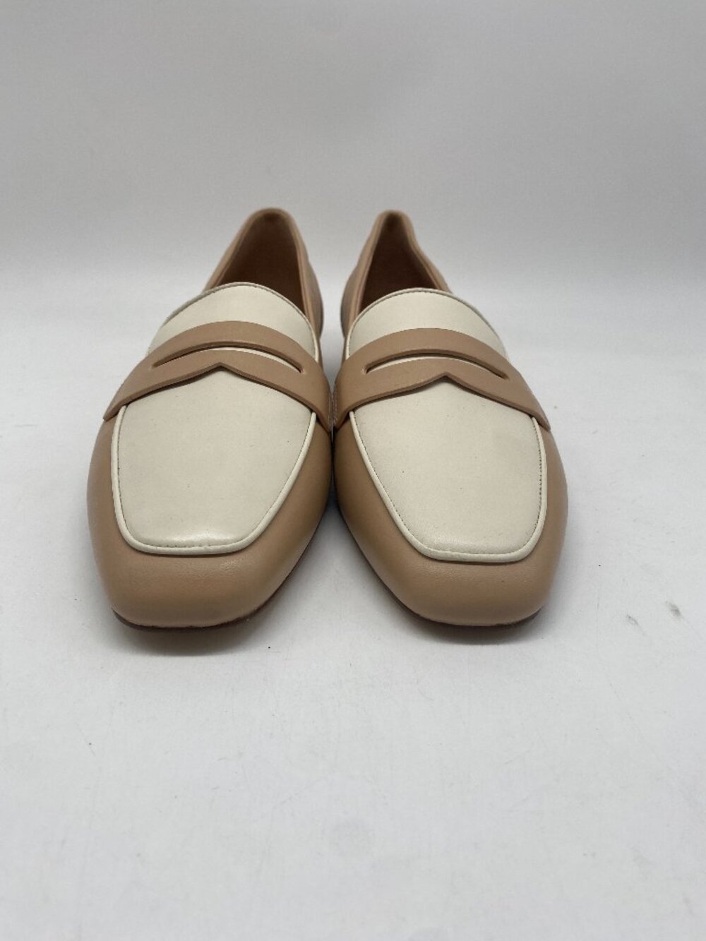 Cole Haan Women's Beige & Cream Leather Loafer Flats